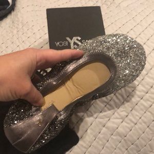 Yosi Samra Serena Glitter Ballet Flats sz 7